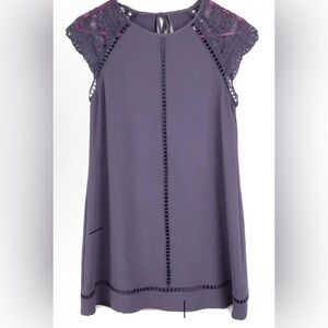 Francescas Miami Purple Ariana Shift Dress with Cap Sleeves.  Size Small